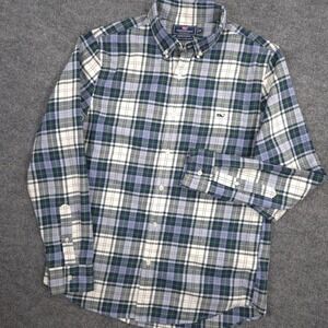 Vineyard Vines Performance Flannel Shirt Mens M Plaid Lightweight Slim Tucker